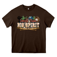Chocolate Brown Small town big spirit Baseball Heavy Core Tee - HowdyJamesFarm