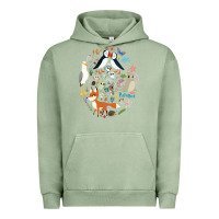 Pigment Oil Green Puffin Rock gift for fans puffin rock characters Urban Hoodie - ArtChic