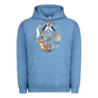 Pigment Pebble Blue Puffin Rock gift for fans puffin rock characters Urban Hoodie - ArtChic