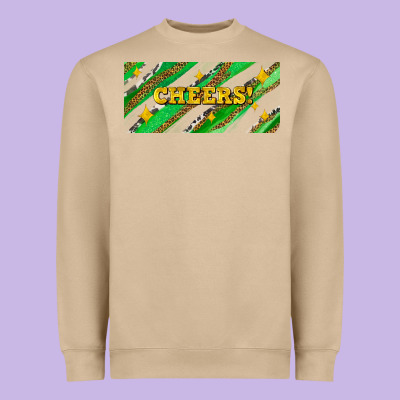 Leopar And Cowhide With Cheers Heavyweight Sweatshirt Designed By Adodesignshop