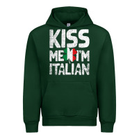 Forest Green Kiss Me I'm Italian Urban Hoodie - ArtChic