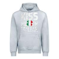 Heather Grey Kiss Me I'm Italian Urban Hoodie - ArtChic
