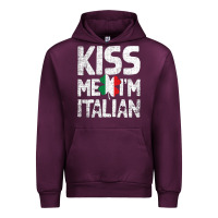 Mauve Wine Kiss Me I'm Italian Urban Hoodie - ArtChic