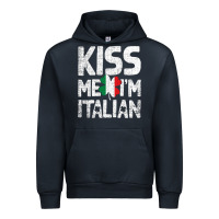 Navy Kiss Me I'm Italian Urban Hoodie - ArtChic