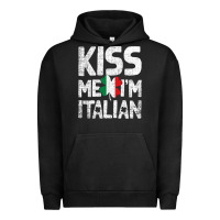 Pigment Black Kiss Me I'm Italian Urban Hoodie - ArtChic
