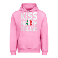 Fuchsia Pink Kiss Me I'm Italian Urban Hoodie - ArtChic