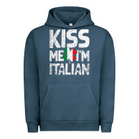 Pigment Midnight Navy Kiss Me I'm Italian Urban Hoodie - ArtChic