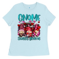 Baby Blue gnome sweet gnomes olivia Ladies Tee - OliviaCreatesArt