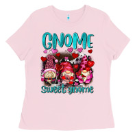 Bubblegum Pink gnome sweet gnomes olivia Ladies Tee - OliviaCreatesArt