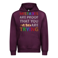 Mauve Wine mistakes are proof that you are trying teacher inspirational t shirt Urban Hoodie - StudioElite