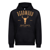 Black deadwood south dakota usa vintage distressed style design long sleeve Urban Hoodie - StudioElite