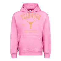 Fuchsia Pink deadwood south dakota usa vintage distressed style design long sleeve Urban Hoodie - StudioElite