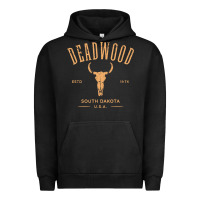 Pigment Black deadwood south dakota usa vintage distressed style design long sleeve Urban Hoodie - StudioElite