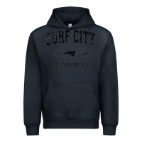 Navy Surf City North Carolina Nc Vintage Sports Design Black Prin Urban Hoodie - StudioElite