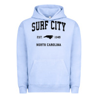 Pigment Grape Ice Surf City North Carolina Nc Vintage Sports Design Black Prin Urban Hoodie - StudioElite