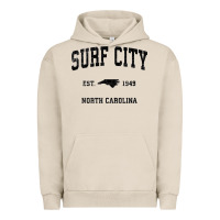 Pigment French Oak Surf City North Carolina Nc Vintage Sports Design Black Prin Urban Hoodie - StudioElite