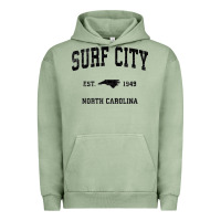 Pigment Oil Green Surf City North Carolina Nc Vintage Sports Design Black Prin Urban Hoodie - StudioElite
