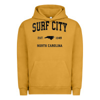 Pigment Peanut Butter Surf City North Carolina Nc Vintage Sports Design Black Prin Urban Hoodie - StudioElite