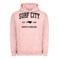 Pigment Salmon Surf City North Carolina Nc Vintage Sports Design Black Prin Urban Hoodie - StudioElite