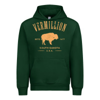 Forest Green vermillion south dakota bison distressed design t shirt Urban Hoodie - StudioElite