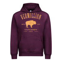 Mauve Wine vermillion south dakota bison distressed design t shirt Urban Hoodie - StudioElite