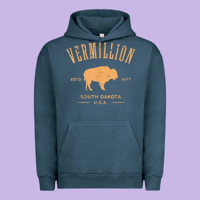 Vermillion South Dakota Bison Distressed Design T Shirt Urban Hoodie Designed By Studioelite