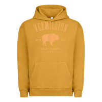 Pigment Peanut Butter vermillion south dakota bison distressed design t shirt Urban Hoodie - StudioElite