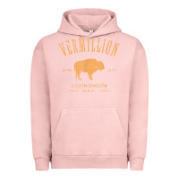 Pigment Salmon vermillion south dakota bison distressed design t shirt Urban Hoodie - StudioElite