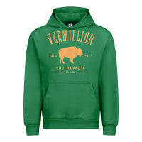 Emerald vermillion south dakota bison distressed design t shirt Urban Hoodie - StudioElite
