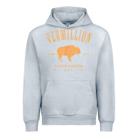 Heather Grey vermillion south dakota bison distressed design t shirt Urban Hoodie - StudioElite
