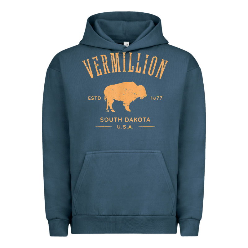 Vermillion South Dakota Bison Distressed Design T Shirt Urban Hoodie by StudioElite | Teevron
