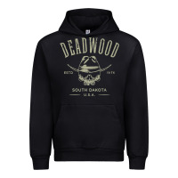 Black deadwood south dakota usa distressed skull design souvenir premium t s Urban Hoodie - StudioElite