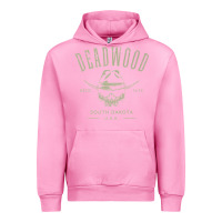 Fuchsia Pink deadwood south dakota usa distressed skull design souvenir premium t s Urban Hoodie - StudioElite