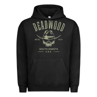 Pigment Black deadwood south dakota usa distressed skull design souvenir premium t s Urban Hoodie - StudioElite