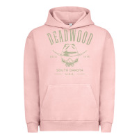 Pigment Salmon deadwood south dakota usa distressed skull design souvenir premium t s Urban Hoodie - StudioElite