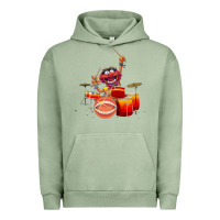 Pigment Oil Green The muppets animal drummer Urban Hoodie - StudioElite