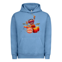 Pigment Pebble Blue The muppets animal drummer Urban Hoodie - StudioElite