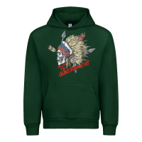 Forest Green trust the government skull native american chief native t shirt Urban Hoodie - StudioElite