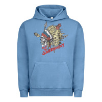 Pigment Pebble Blue trust the government skull native american chief native t shirt Urban Hoodie - StudioElite
