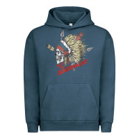 Pigment Midnight Navy trust the government skull native american chief native t shirt Urban Hoodie - StudioElite