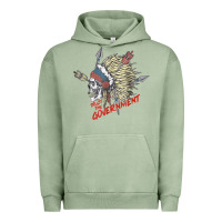 Pigment Oil Green trust the government skull native american chief native t shirt Urban Hoodie - StudioElite