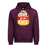 Mauve Wine This Girl Is On Fire Fierce Lady Woman Power Go Girls Fiery Urban Hoodie - StudioElite