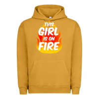 Pigment Peanut Butter This Girl Is On Fire Fierce Lady Woman Power Go Girls Fiery Urban Hoodie - StudioElite