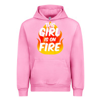 Fuchsia Pink This Girl Is On Fire Fierce Lady Woman Power Go Girls Fiery Urban Hoodie - StudioElite