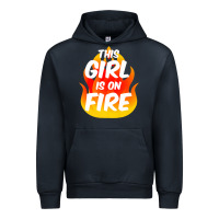 Navy This Girl Is On Fire Fierce Lady Woman Power Go Girls Fiery Urban Hoodie - StudioElite