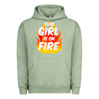 Pigment Oil Green This Girl Is On Fire Fierce Lady Woman Power Go Girls Fiery Urban Hoodie - StudioElite