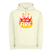 Pigment Pistachio This Girl Is On Fire Fierce Lady Woman Power Go Girls Fiery Urban Hoodie - StudioElite
