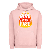 Pigment Salmon This Girl Is On Fire Fierce Lady Woman Power Go Girls Fiery Urban Hoodie - StudioElite