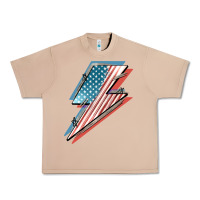 Burro American flag lightning bolt 4th of july Urban Heavy Tee - FaDigitalArtStudio
