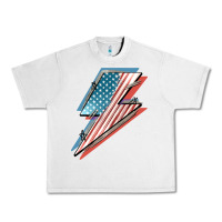 Lunar Rock American flag lightning bolt 4th of july Urban Heavy Tee - FaDigitalArtStudio